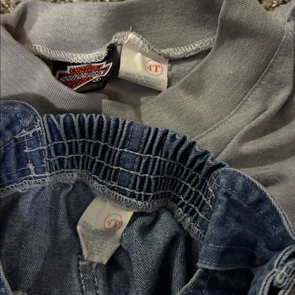 Harley-Davidson Kids Denim Overalls with Orange Tee - Picture 6 of 6